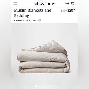 New! $233.91 (after tax) 100% Cotton Muslin Duvet Cover Bedding, Oat, King